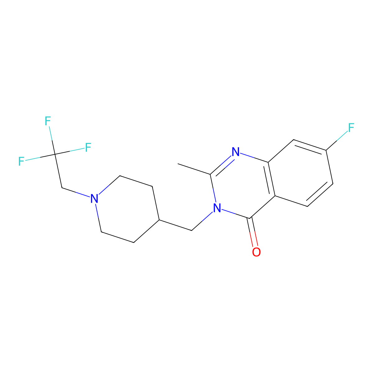 7-Fluoro-2-methyl-3-{[1-(2,2,2-trifluoroethyl)piperidin-4-yl]methyl}-3,4-dihydroquinazolin-4-one molecular structure, CAS 2415523-06-5