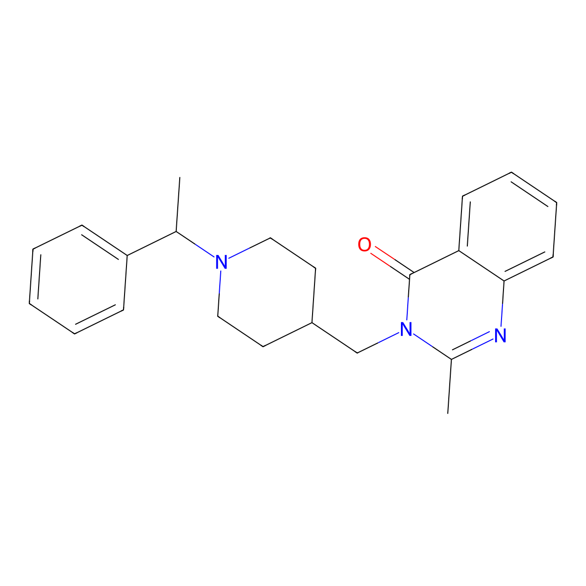 2-Methyl-3-{[1-(1-phenylethyl)piperidin-4-yl]methyl}-3,4-dihydroquinazolin-4-one molecular structure, CAS 2415523-09-8