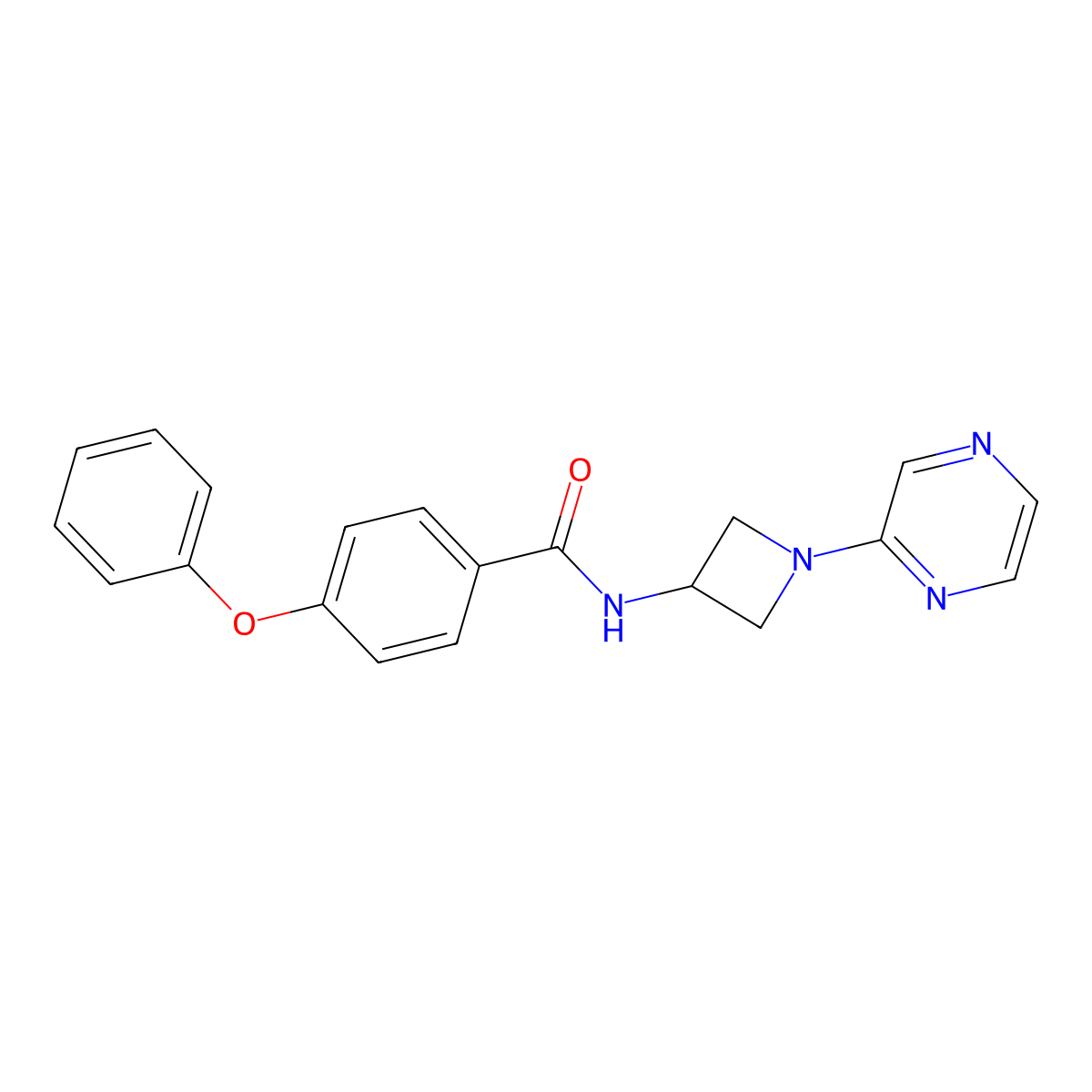 4-phenoxy-N-[1-(pyrazin-2-yl)azetidin-3-yl]benzamide molecular structure, CAS 2415523-13-4