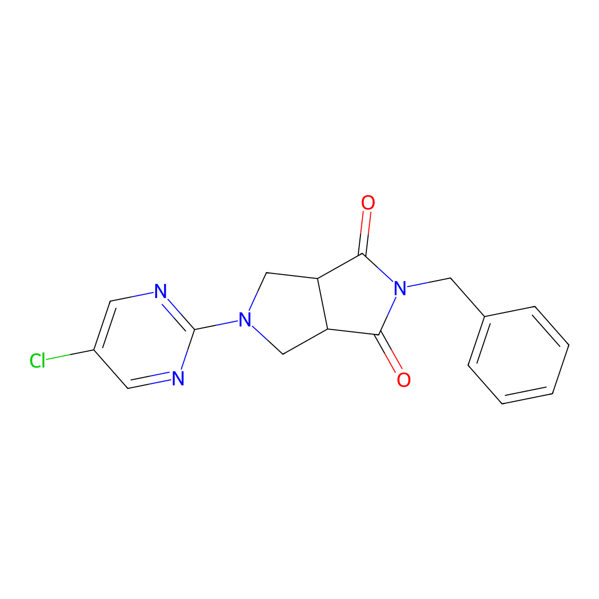 2-Benzyl-5-(5-chloropyrimidin-2-yl)-octahydropyrrolo[3,4-c]pyrrole-1,3-dione molecular structure, CAS 2415523-15-6