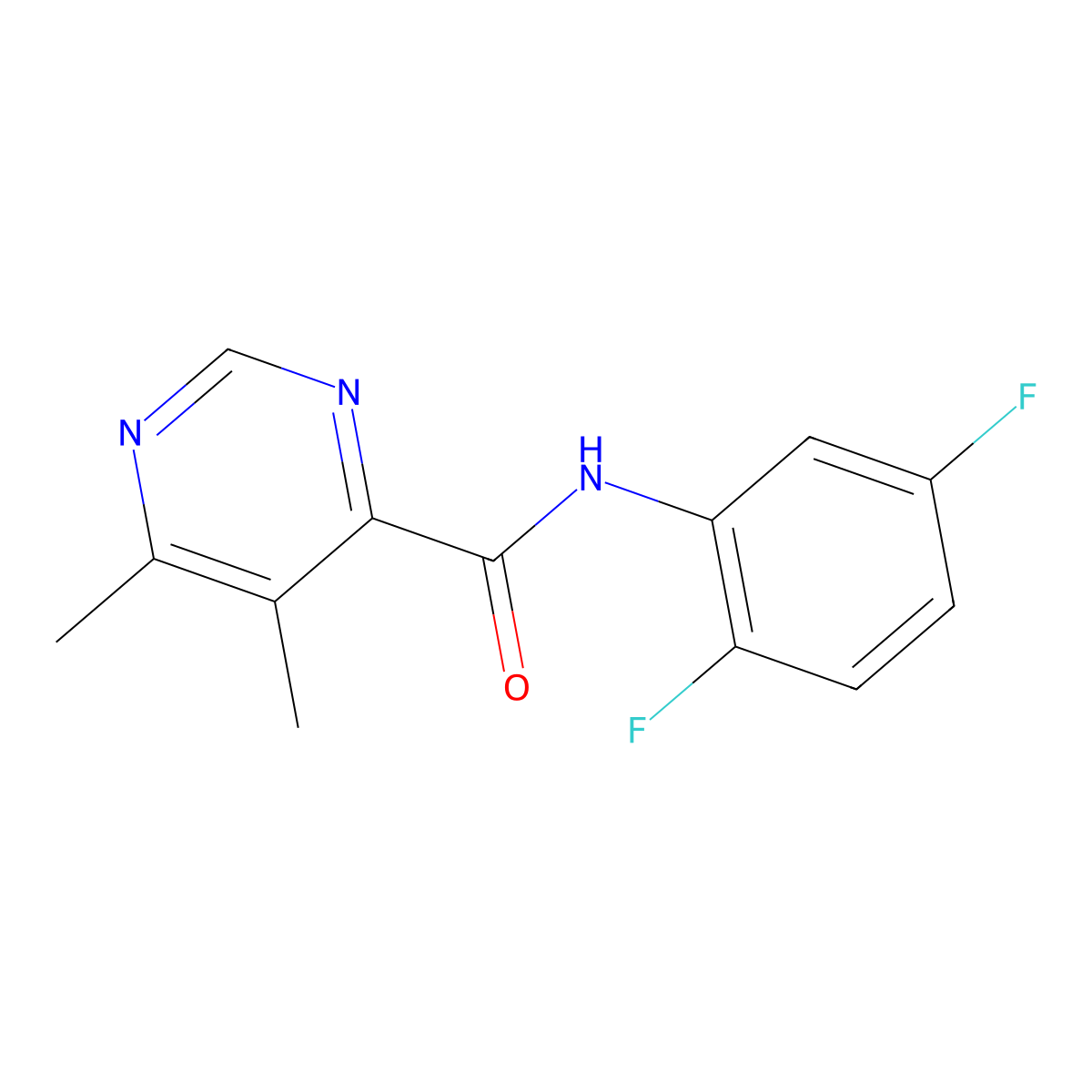 N-(2,5-Difluorophenyl)-5,6-dimethylpyrimidine-4-carboxamide molecular structure, CAS 2415523-16-7