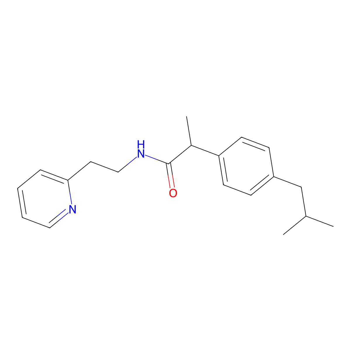 2-[4-(2-methylpropyl)phenyl]-N-[2-(pyridin-2-yl)ethyl]propanamide molecular structure, CAS 2415523-17-8