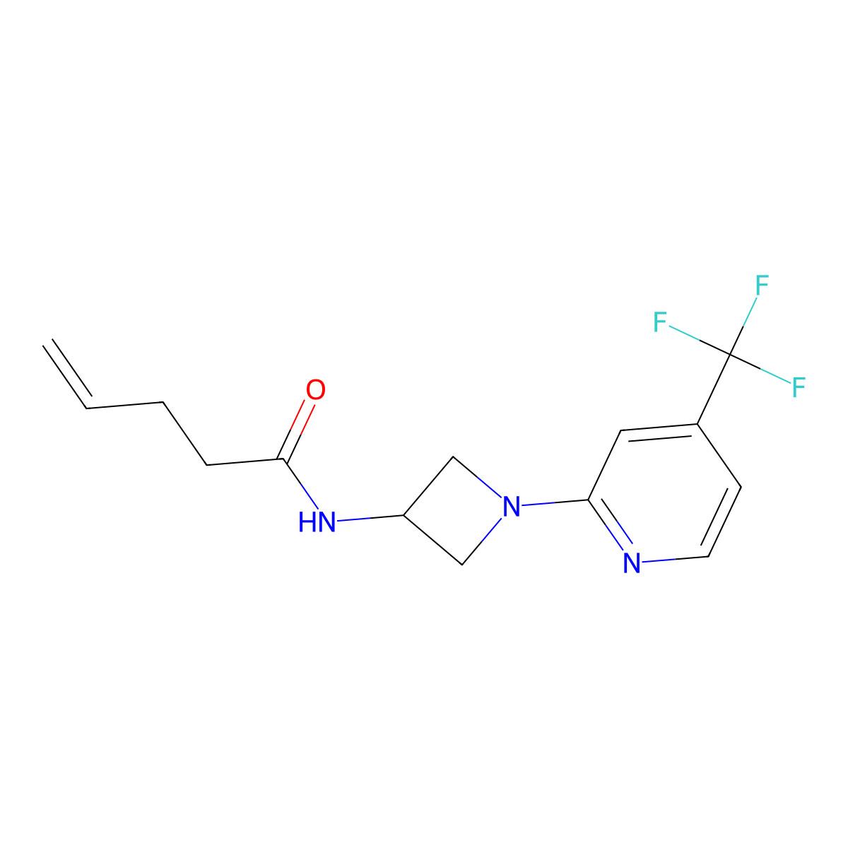 N-[1-[4-(Trifluoromethyl)pyridin-2-yl]azetidin-3-yl]pent-4-enamide molecular structure, CAS 2415523-21-4