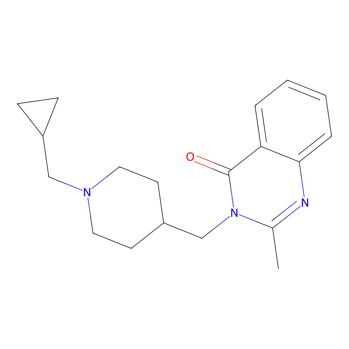 3-{[1-(Cyclopropylmethyl)piperidin-4-yl]methyl}-2-methyl-3,4-dihydroquinazolin-4-one molecular structure, CAS 2415523-26-9