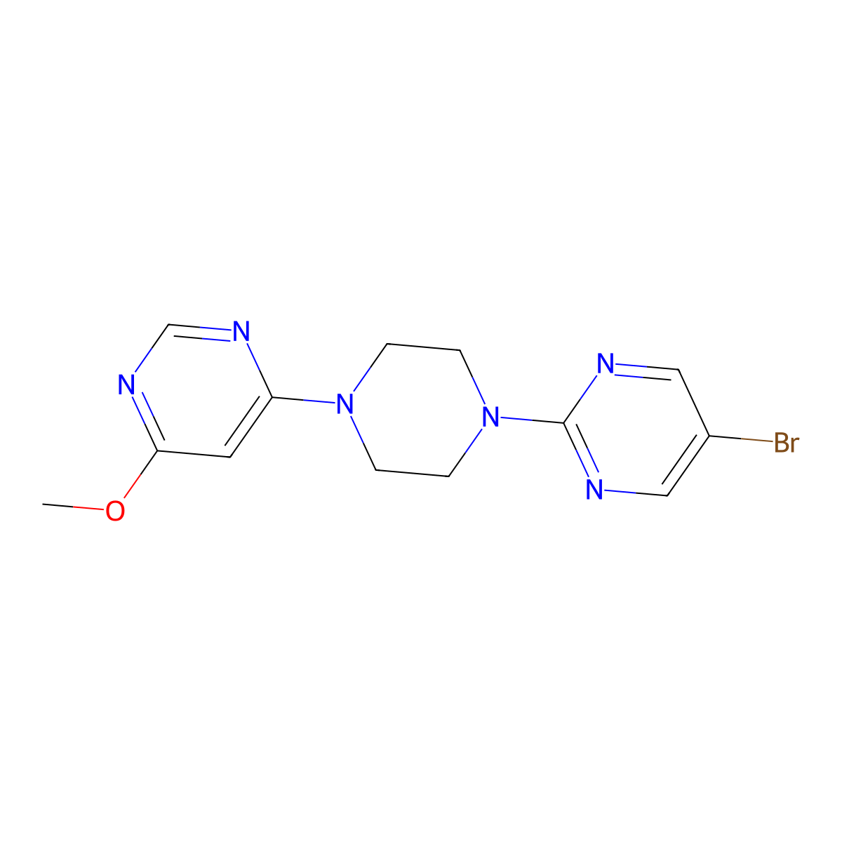 4-[4-(5-Bromopyrimidin-2-yl)piperazin-1-yl]-6-methoxypyrimidine molecular structure, CAS 2415523-32-7