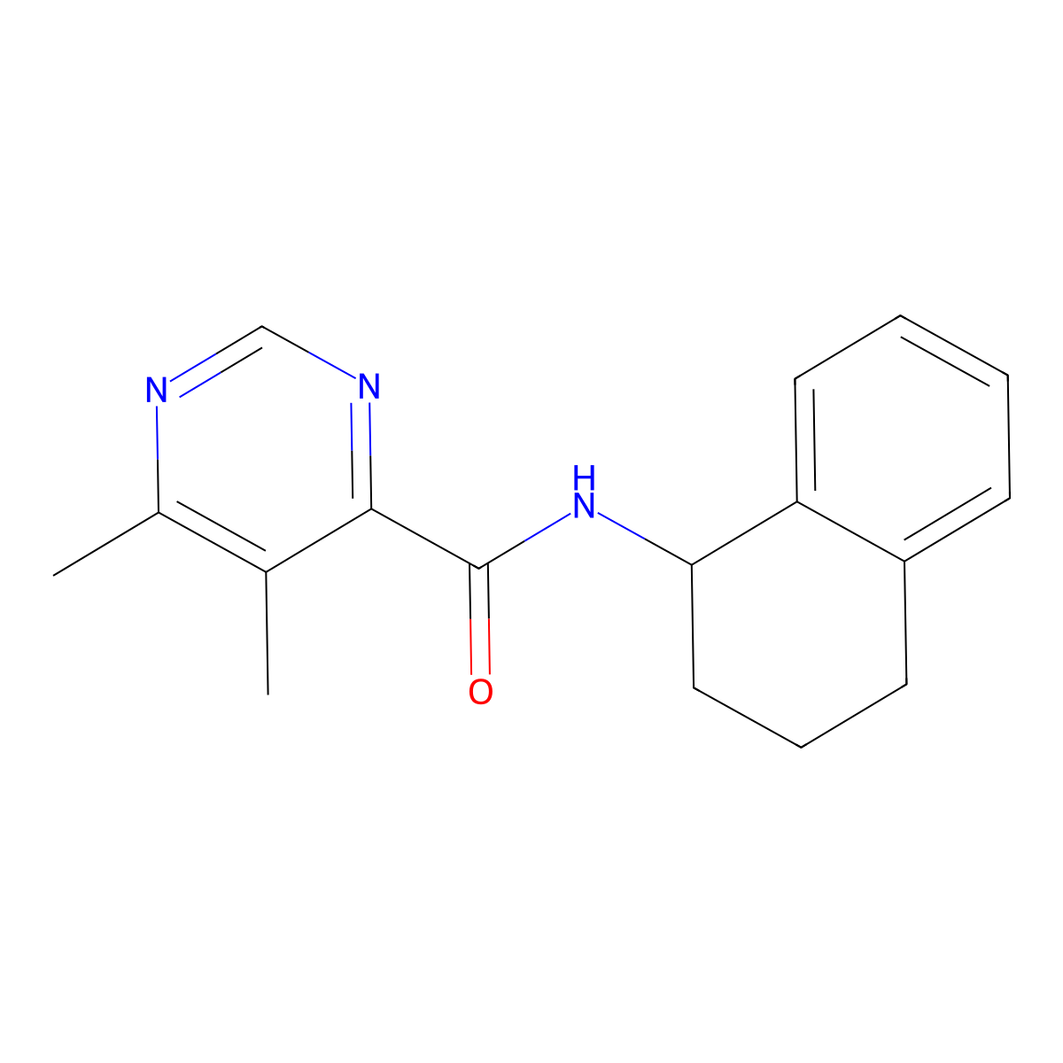 5,6-Dimethyl-N-(1,2,3,4-tetrahydronaphthalen-1-yl)pyrimidine-4-carboxamide molecular structure, CAS 2415523-33-8