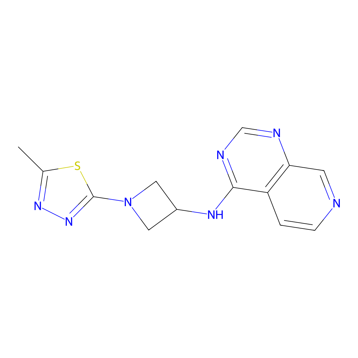 1-(5-methyl-1,3,4-thiadiazol-2-yl)-N-{pyrido[3,4-d]pyrimidin-4-yl}azetidin-3-amine molecular structure, CAS 2415523-39-4
