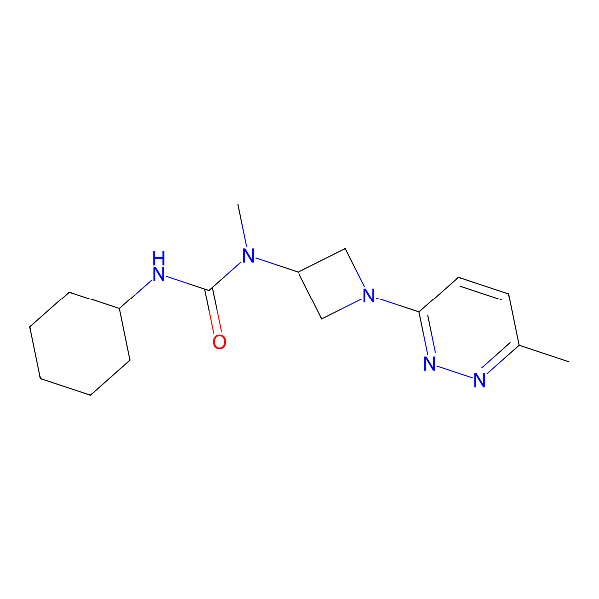1-Cyclohexyl-3-methyl-3-[1-(6-methylpyridazin-3-yl)azetidin-3-yl]urea molecular structure, CAS 2415523-40-7