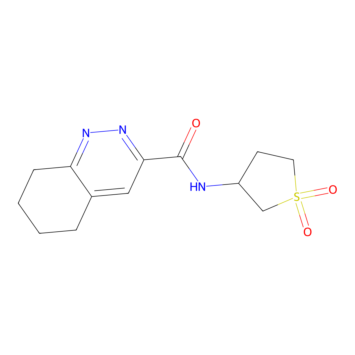 N-(1,1-dioxo-1lambda6-thiolan-3-yl)-5,6,7,8-tetrahydrocinnoline-3-carboxamide molecular structure, CAS 2415523-42-9