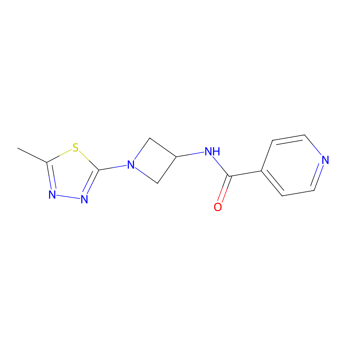 N-[1-(5-Methyl-1,3,4-thiadiazol-2-yl)azetidin-3-yl]pyridine-4-carboxamide molecular structure, CAS 2415523-44-1