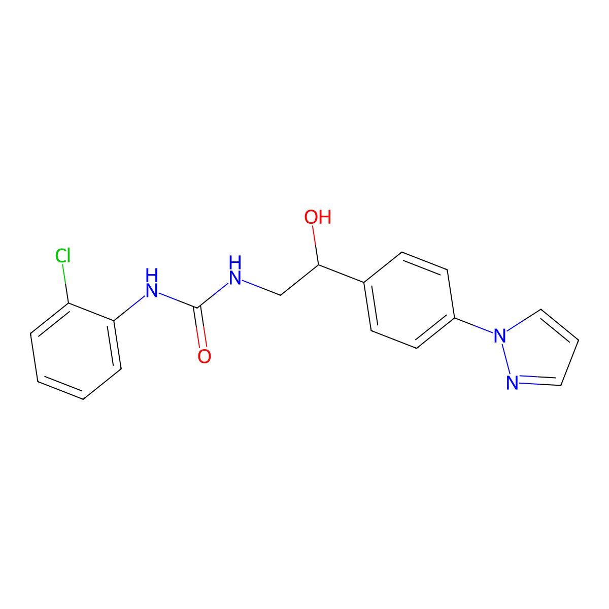 3-(2-chlorophenyl)-1-{2-hydroxy-2-[4-(1H-pyrazol-1-yl)phenyl]ethyl}urea molecular structure, CAS 2415523-61-2