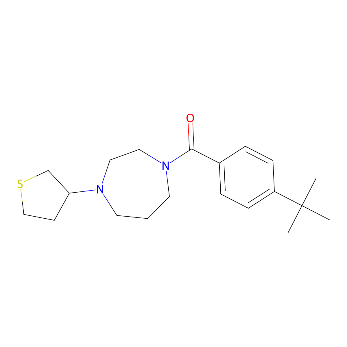 1-(4-Tert-butylbenzoyl)-4-(thiolan-3-yl)-1,4-diazepane molecular structure, CAS 2415523-71-4