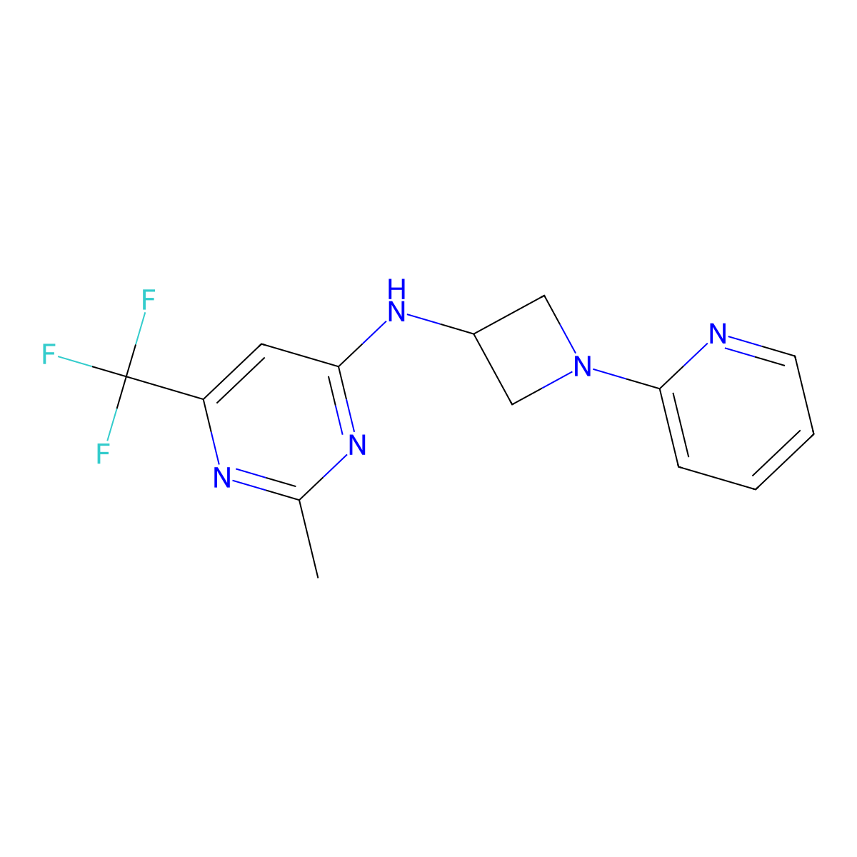 2-methyl-N-[1-(pyridin-2-yl)azetidin-3-yl]-6-(trifluoromethyl)pyrimidin-4-amine molecular structure, CAS 2415523-72-5