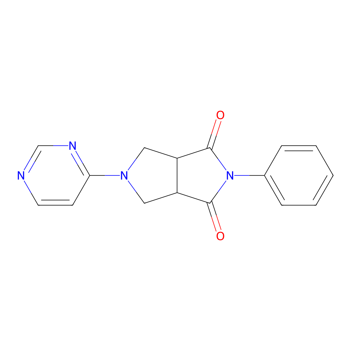 2-Phenyl-5-(pyrimidin-4-yl)-octahydropyrrolo[3,4-c]pyrrole-1,3-dione molecular structure, CAS 2415523-99-6