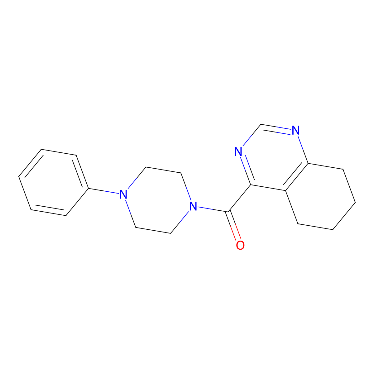 4-(4-Phenylpiperazine-1-carbonyl)-5,6,7,8-tetrahydroquinazoline molecular structure, CAS 2415524-19-3