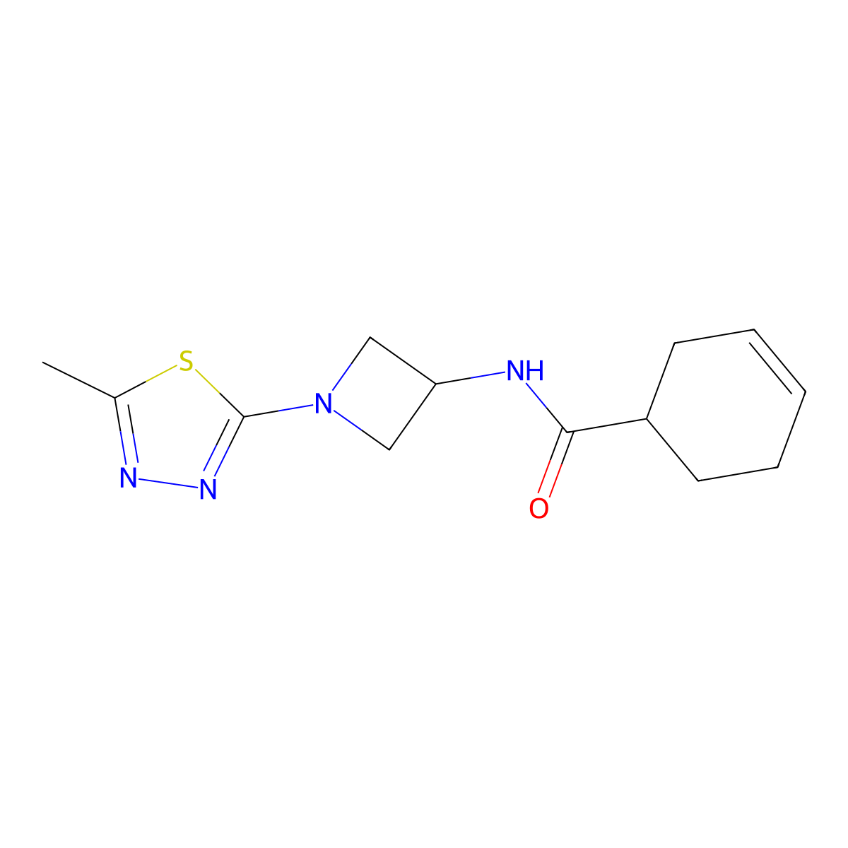 N-[1-(5-Methyl-1,3,4-thiadiazol-2-yl)azetidin-3-yl]cyclohex-3-ene-1-carboxamide molecular structure, CAS 2415524-22-8