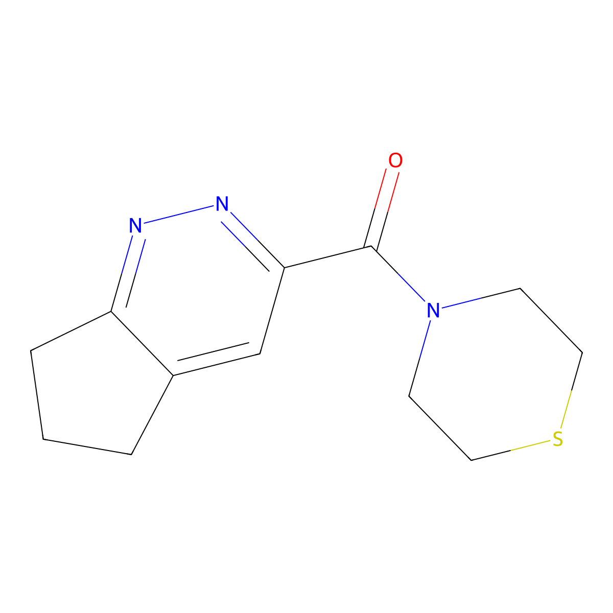 4-{5H,6H,7H-cyclopenta[c]pyridazine-3-carbonyl}thiomorpholine molecular structure, CAS 2415524-27-3