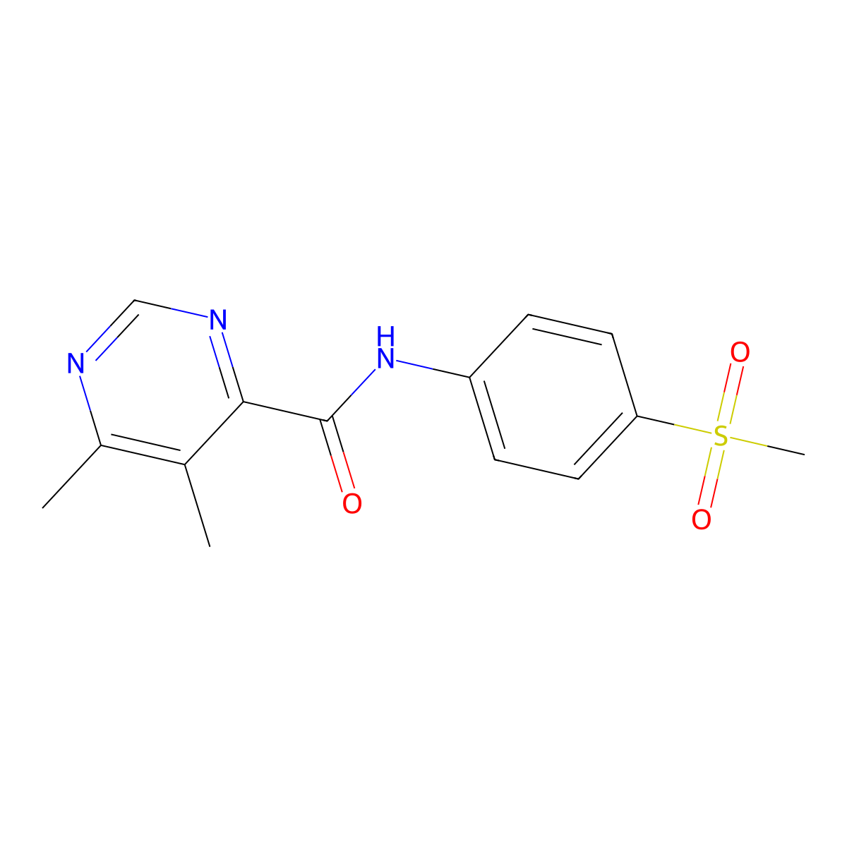 N-(4-methanesulfonylphenyl)-5,6-dimethylpyrimidine-4-carboxamide molecular structure, CAS 2415524-49-9