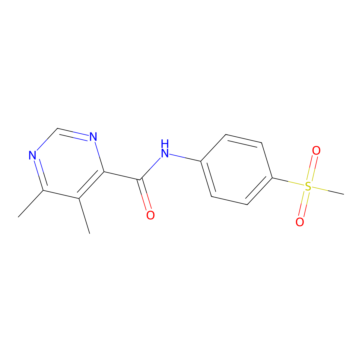 N-(4-methanesulfonylphenyl)-5,6-dimethylpyrimidine-4-carboxamide molecular structure, CAS 2415524-49-9
