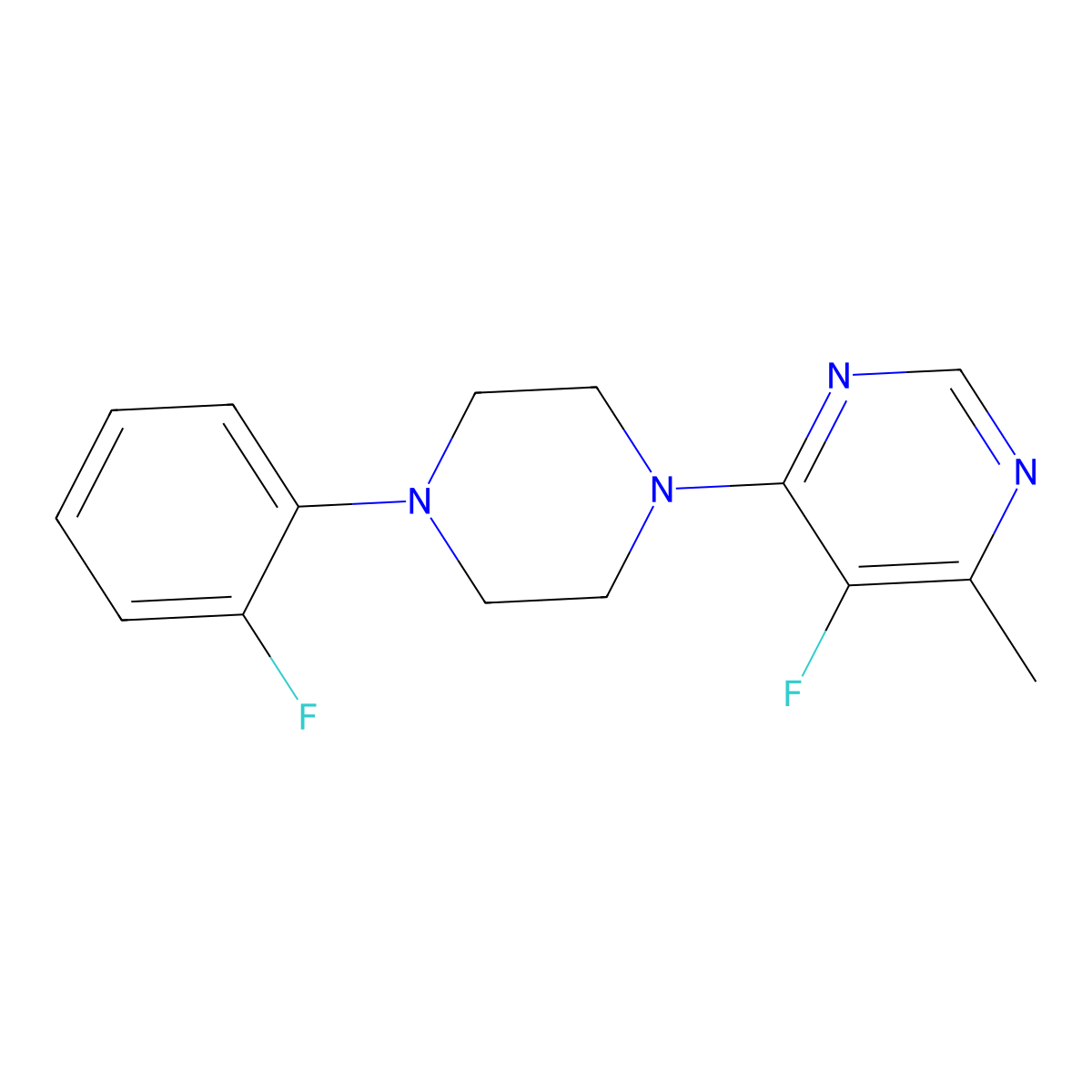 5-Fluoro-4-[4-(2-fluorophenyl)piperazin-1-yl]-6-methylpyrimidine molecular structure, CAS 2415524-55-7