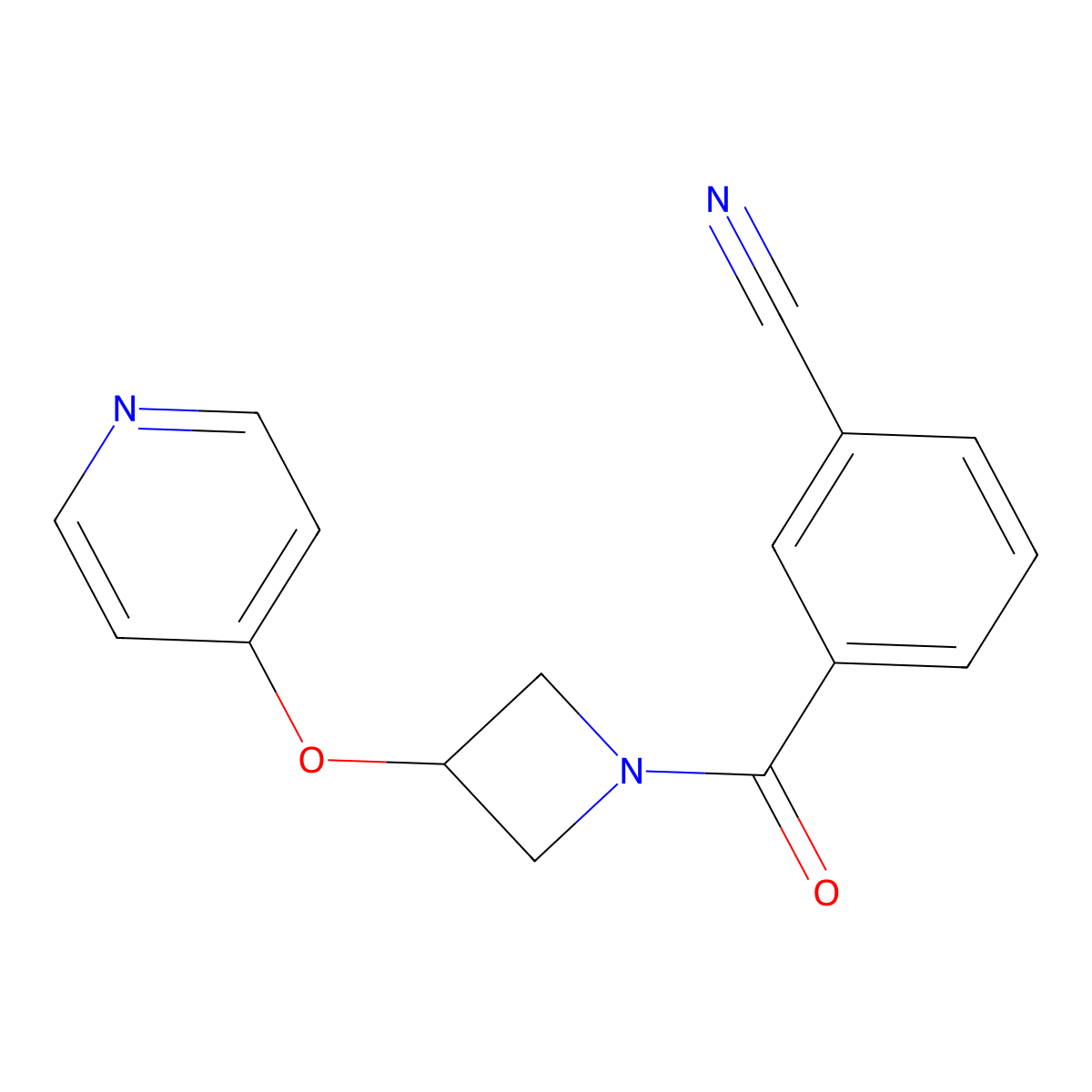 3-[3-(Pyridin-4-yloxy)azetidine-1-carbonyl]benzonitrile molecular structure, CAS 2415524-64-8
