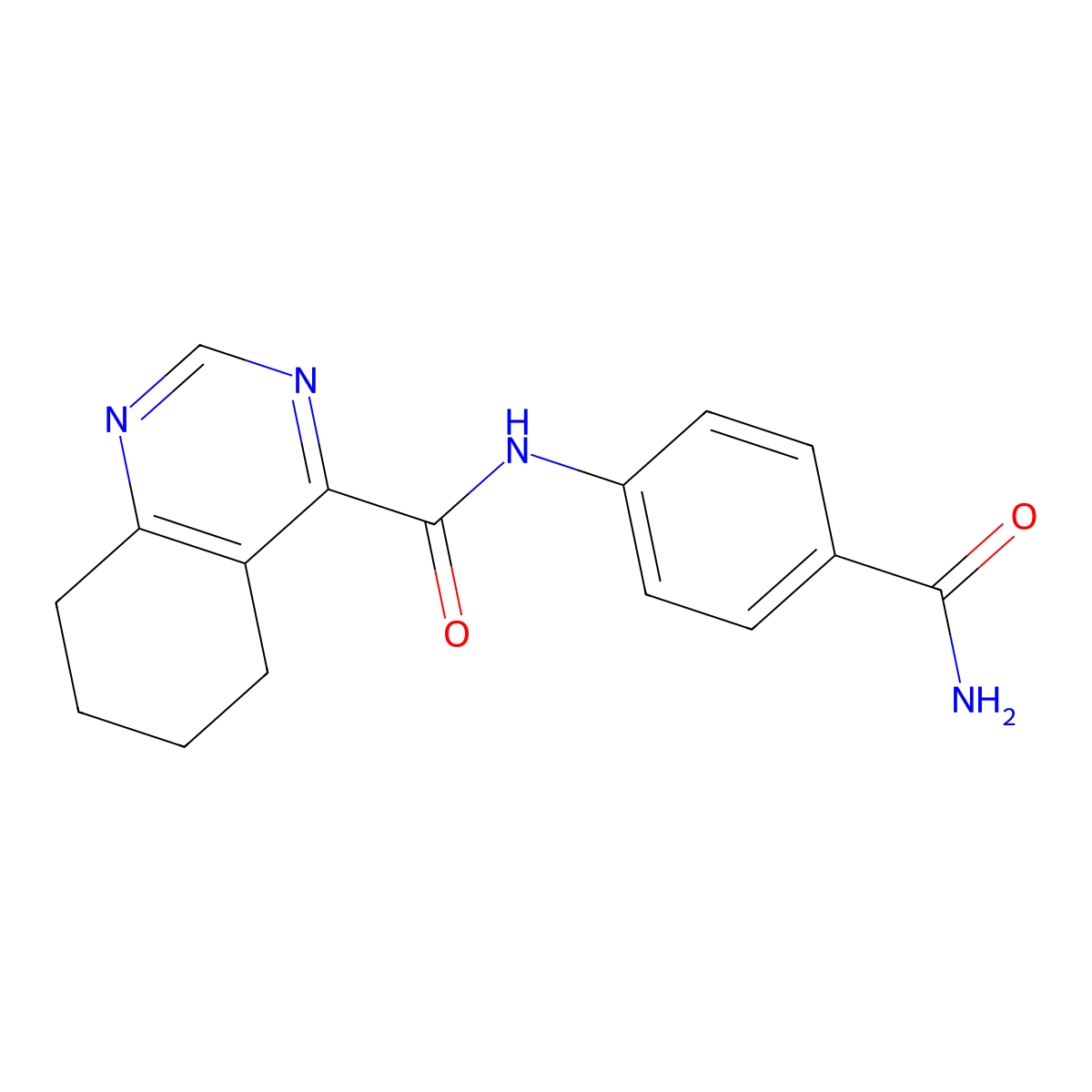 N-(4-Carbamoylphenyl)-5,6,7,8-tetrahydroquinazoline-4-carboxamide molecular structure, CAS 2415524-71-7