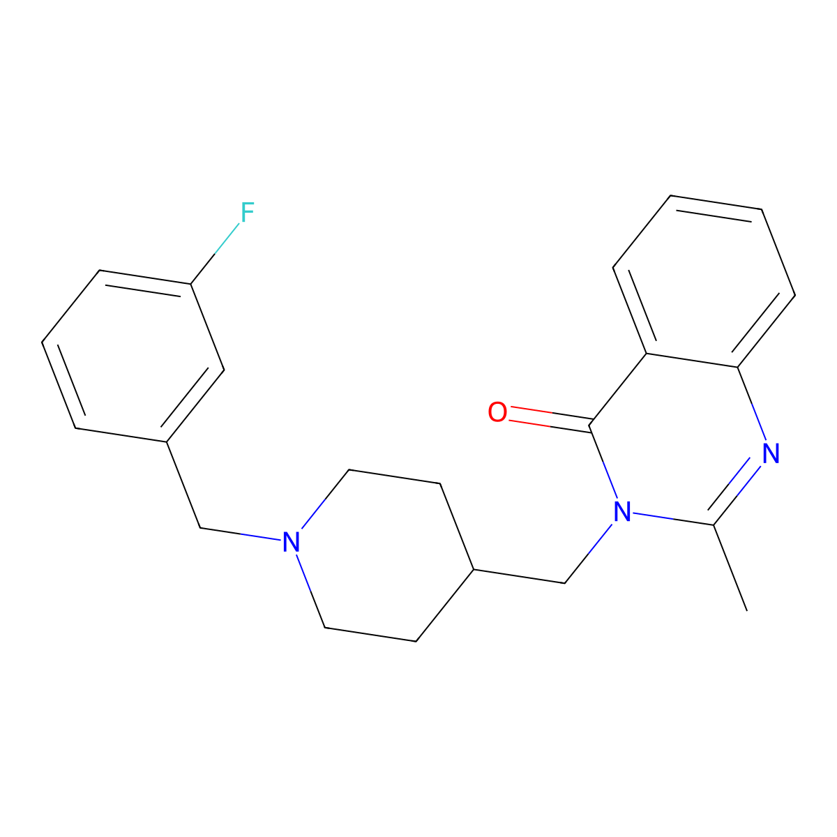 3-({1-[(3-Fluorophenyl)methyl]piperidin-4-yl}methyl)-2-methyl-3,4-dihydroquinazolin-4-one molecular structure, CAS 2415524-74-0