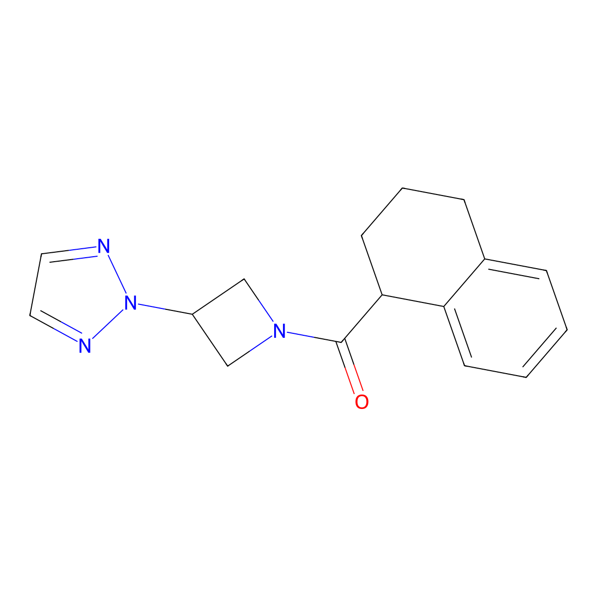 2-[1-(1,2,3,4-tetrahydronaphthalene-1-carbonyl)azetidin-3-yl]-2H-1,2,3-triazole molecular structure, CAS 2415524-75-1
