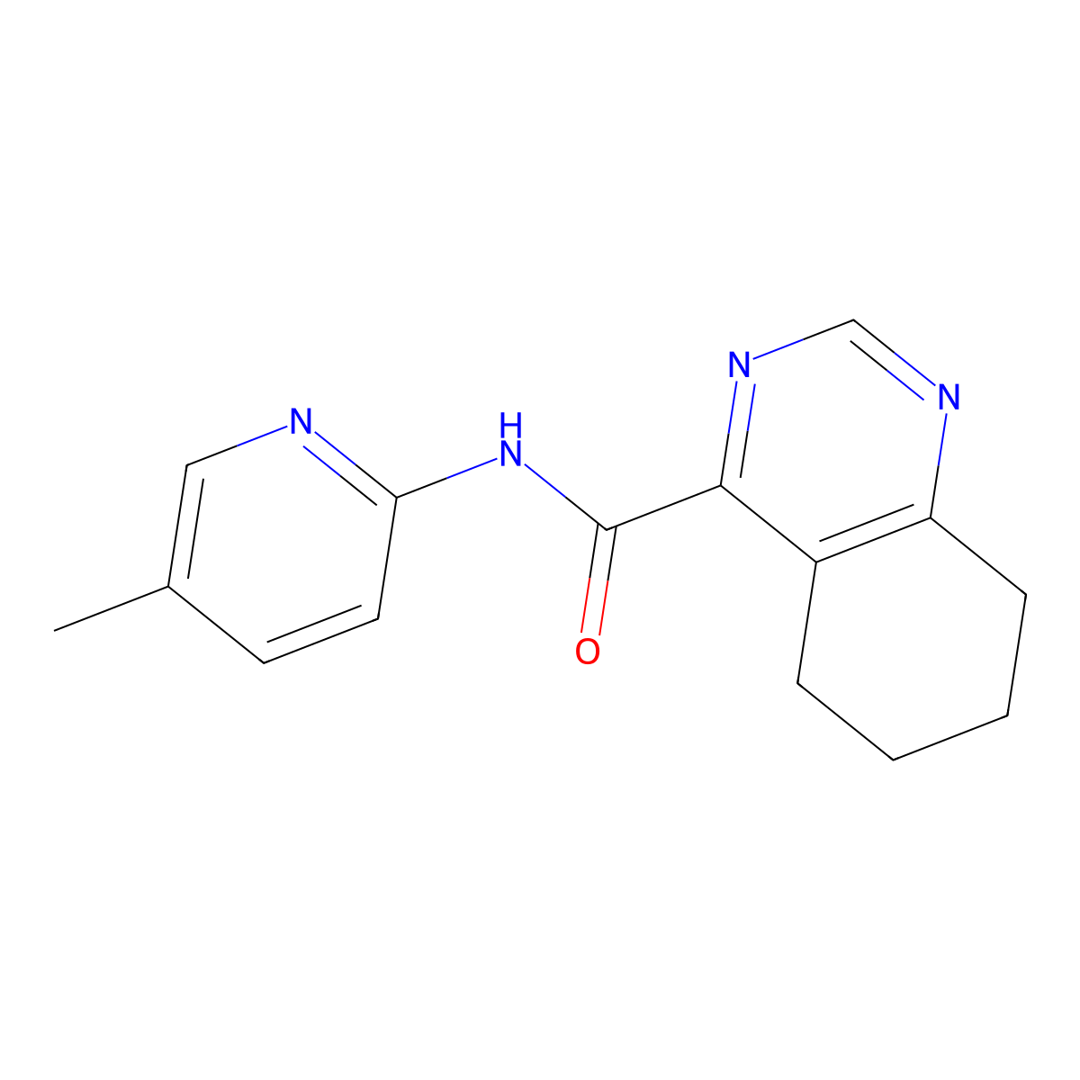 N-(5-Methylpyridin-2-yl)-5,6,7,8-tetrahydroquinazoline-4-carboxamide molecular structure, CAS 2415524-90-0