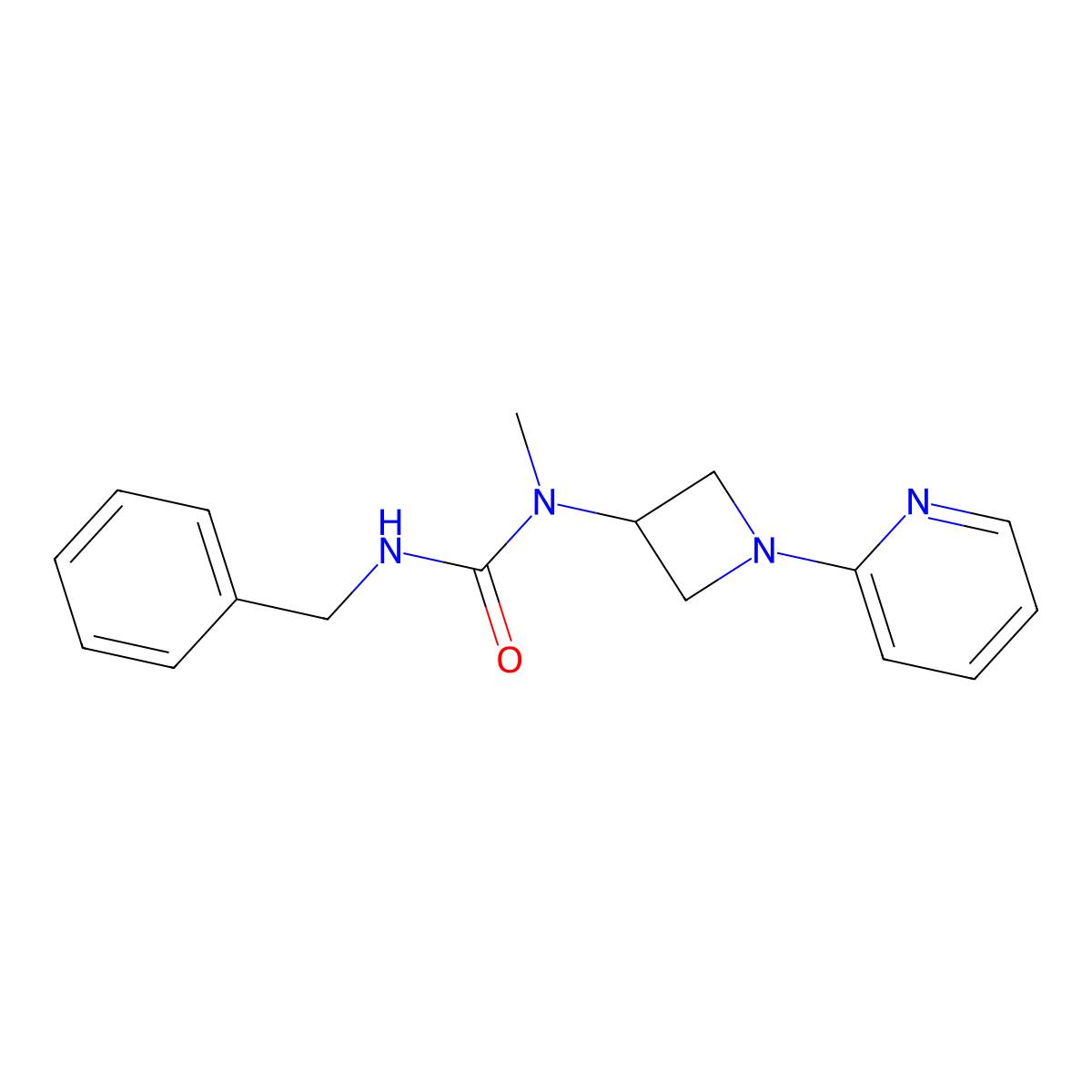 1-Benzyl-3-methyl-3-[1-(pyridin-2-yl)azetidin-3-yl]urea molecular structure, CAS 2415524-99-9