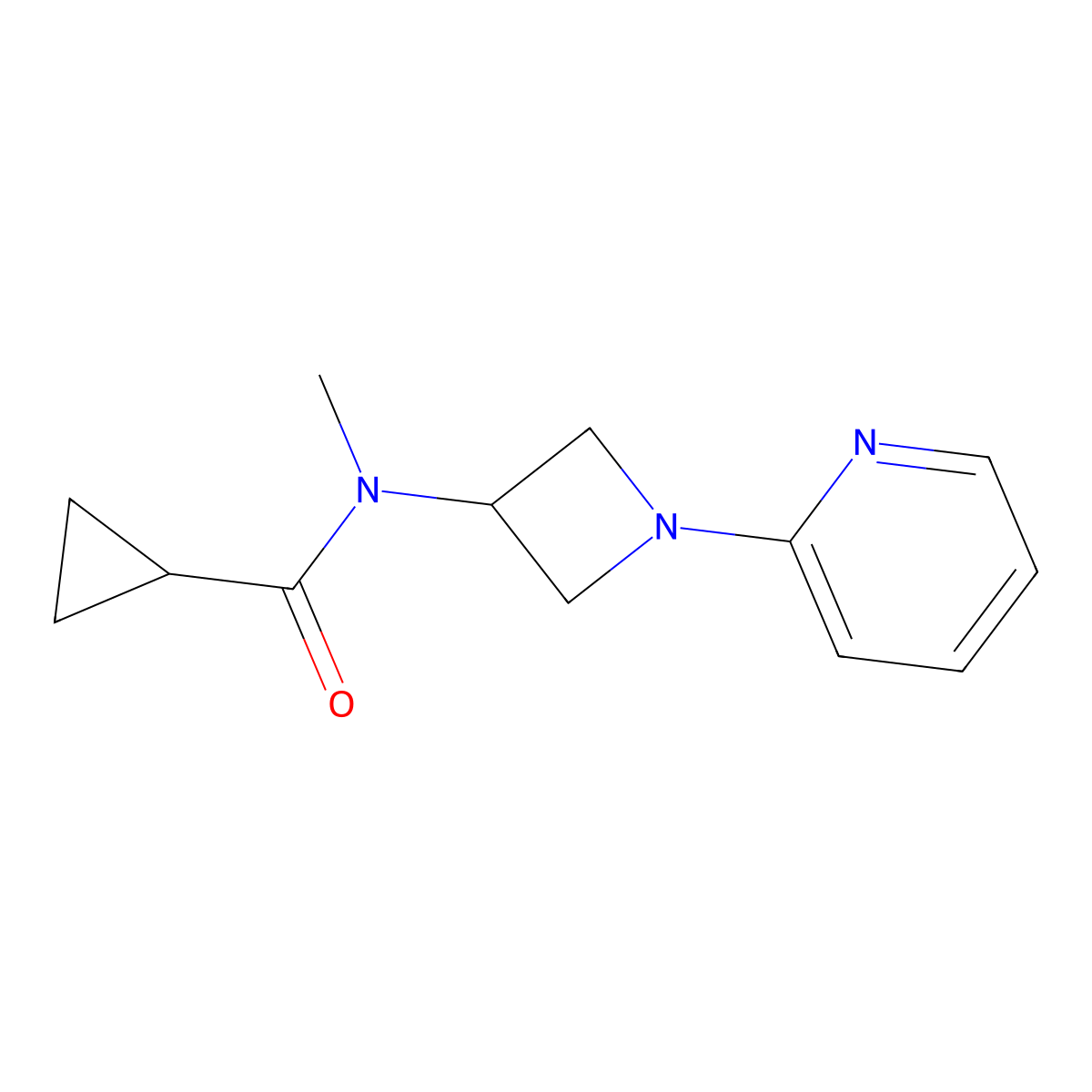 N-methyl-N-[1-(pyridin-2-yl)azetidin-3-yl]cyclopropanecarboxamide molecular structure, CAS 2415525-02-7