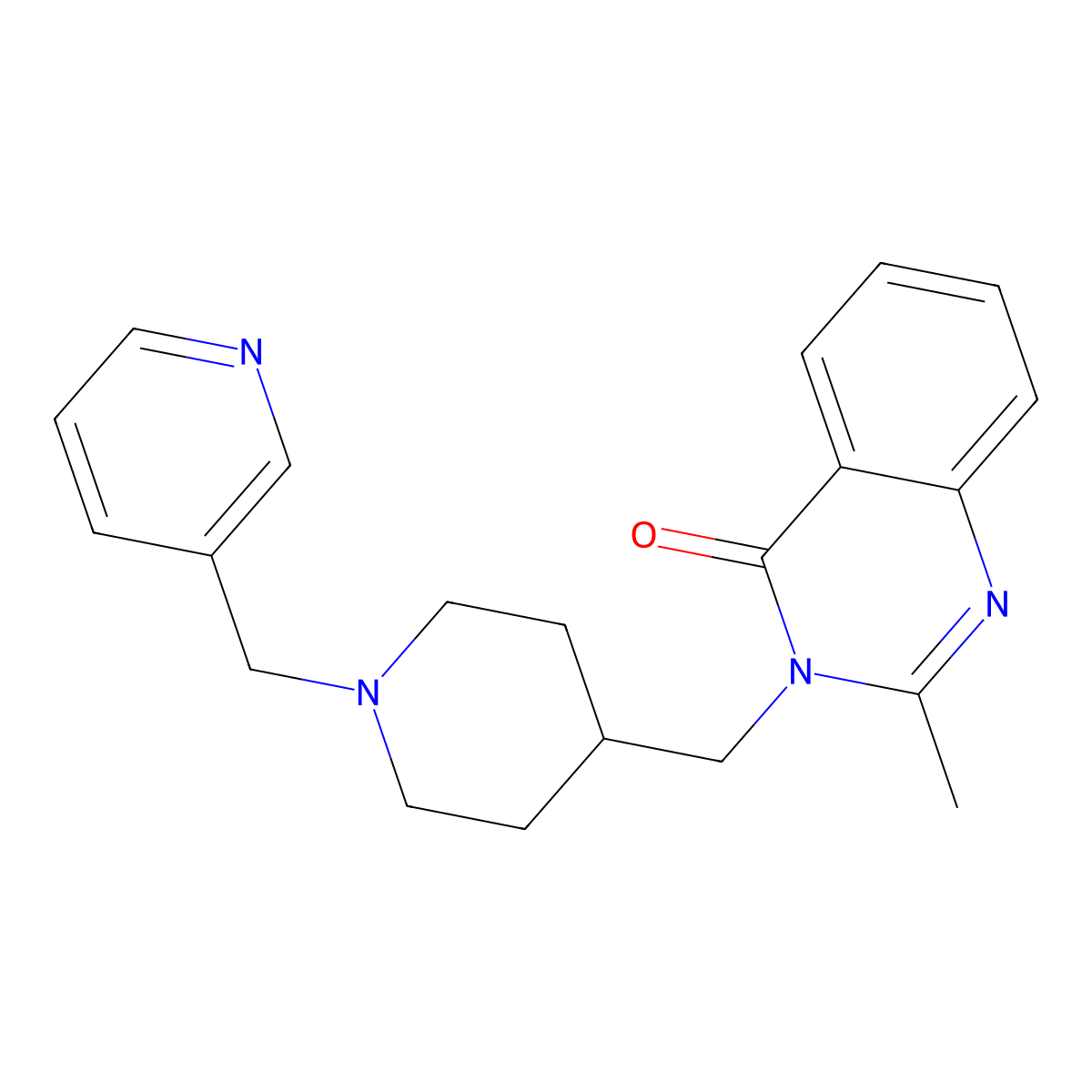 2-Methyl-3-({1-[(pyridin-3-yl)methyl]piperidin-4-yl}methyl)-3,4-dihydroquinazolin-4-one molecular structure, CAS 2415525-06-1