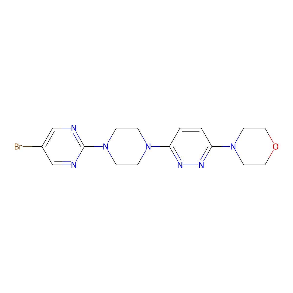 4-{6-[4-(5-Bromopyrimidin-2-yl)piperazin-1-yl]pyridazin-3-yl}morpholine molecular structure, CAS 2415525-10-7