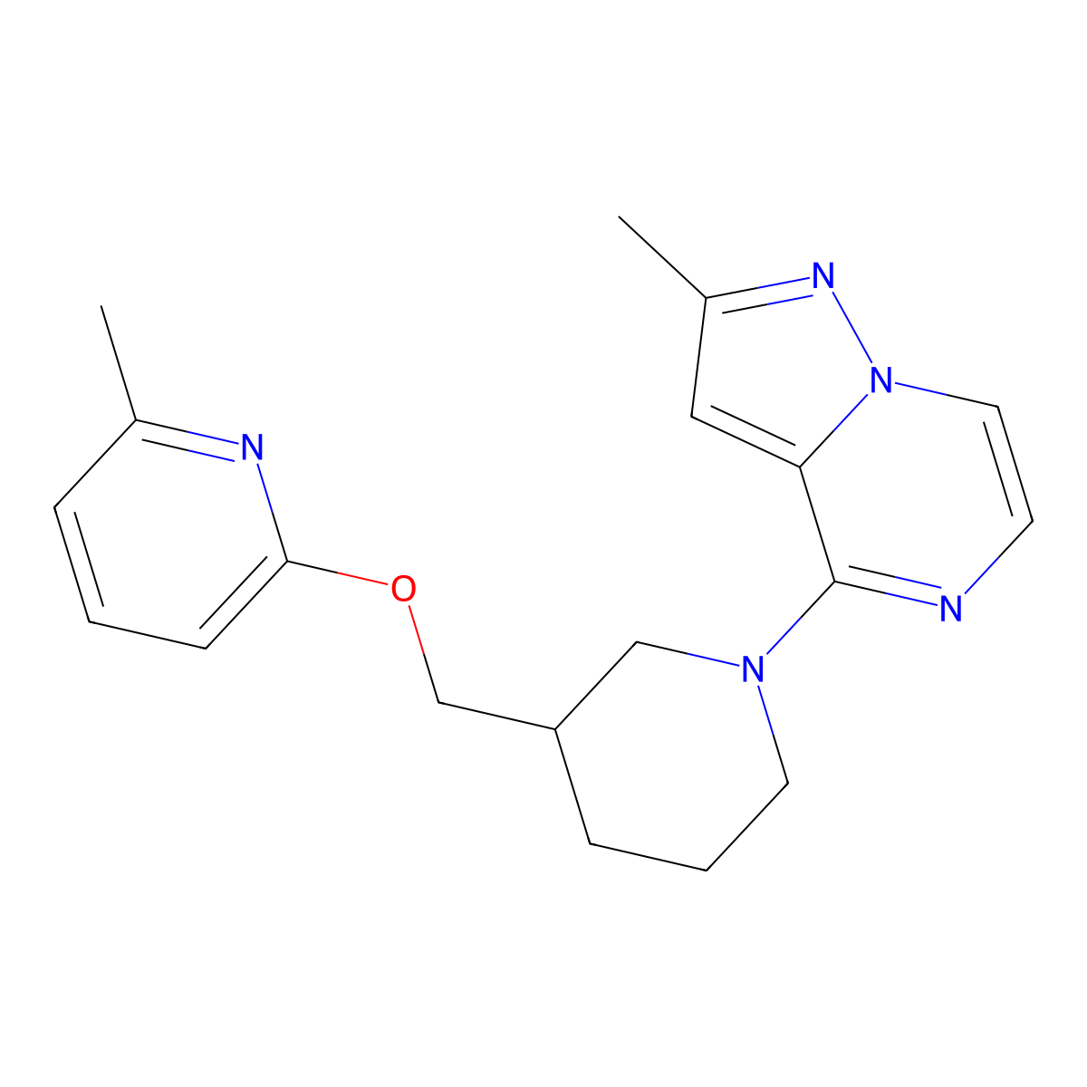 2-Methyl-6-[(1-{2-methylpyrazolo[1,5-a]pyrazin-4-yl}piperidin-3-yl)methoxy]pyridine molecular structure, CAS 2415525-17-4