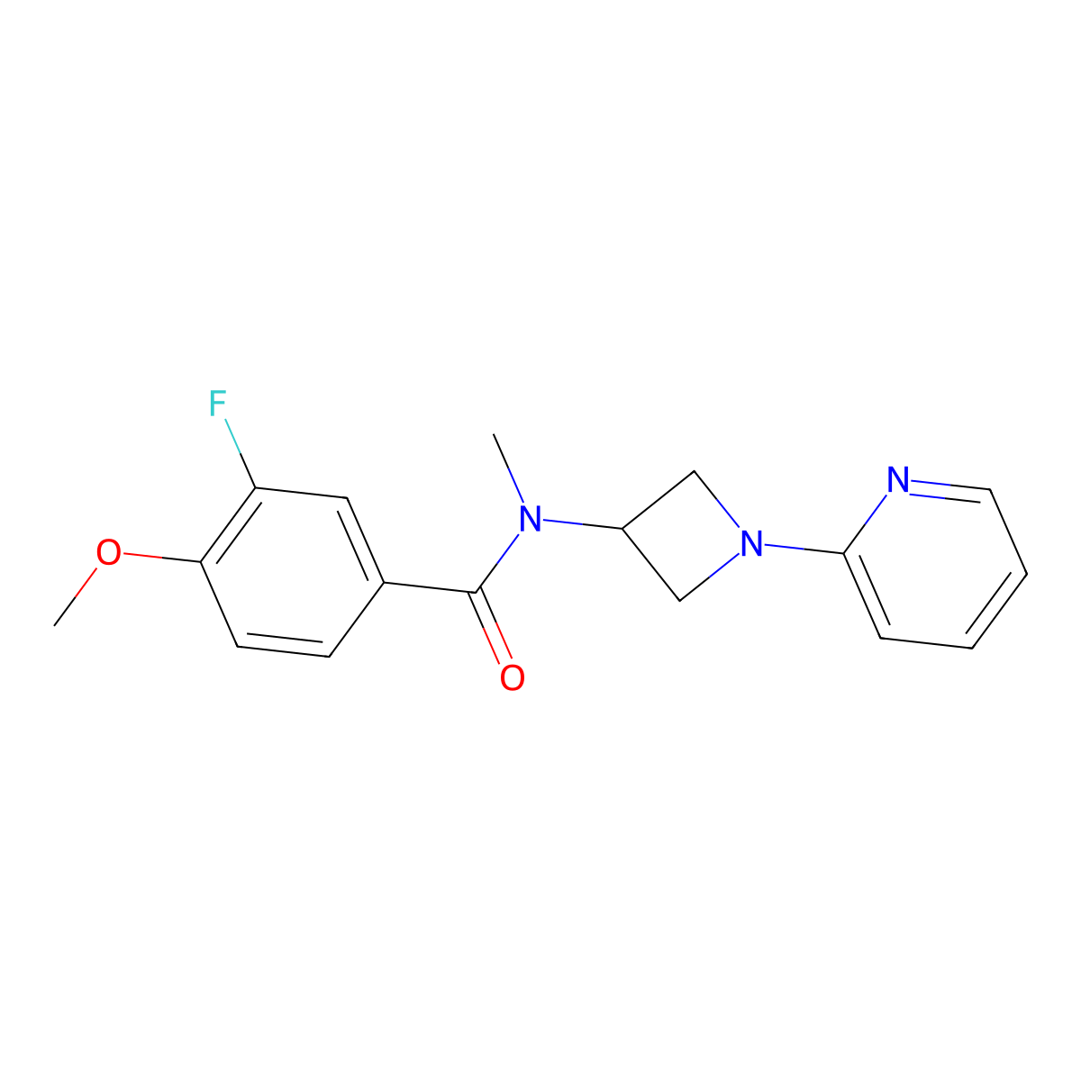 3-fluoro-4-methoxy-N-methyl-N-[1-(pyridin-2-yl)azetidin-3-yl]benzamide molecular structure, CAS 2415525-21-0