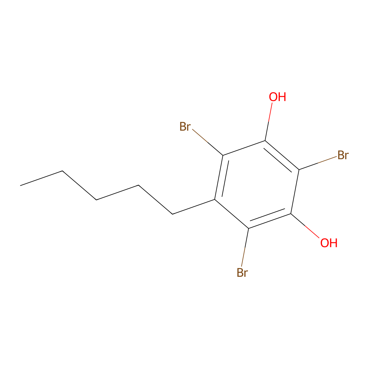 2,4,6-Tribromo-5-pentylbenzene-1,3-diol molecular structure, CAS 2415525-29-8