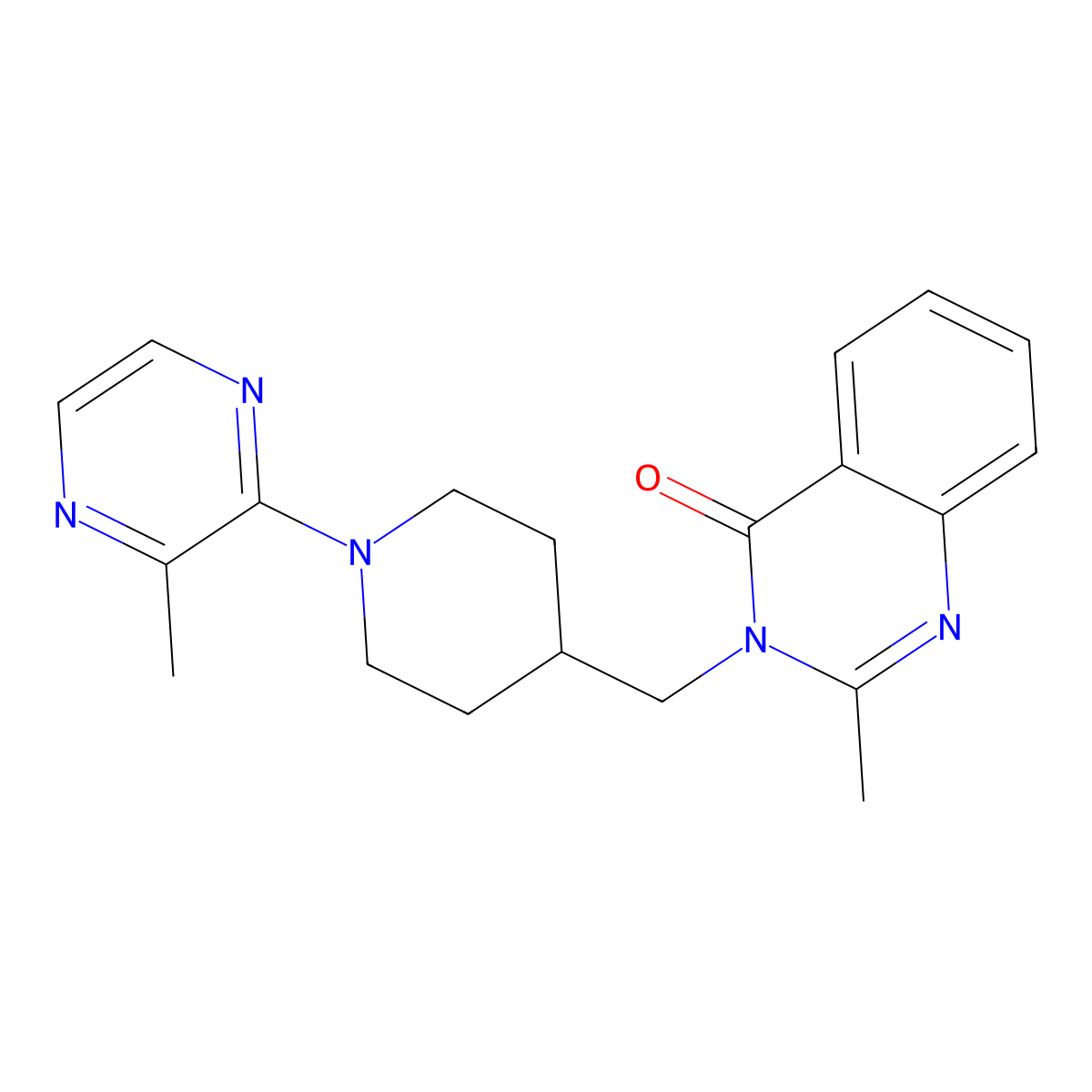2-Methyl-3-{[1-(3-methylpyrazin-2-yl)piperidin-4-yl]methyl}-3,4-dihydroquinazolin-4-one molecular structure, CAS 2415525-30-1