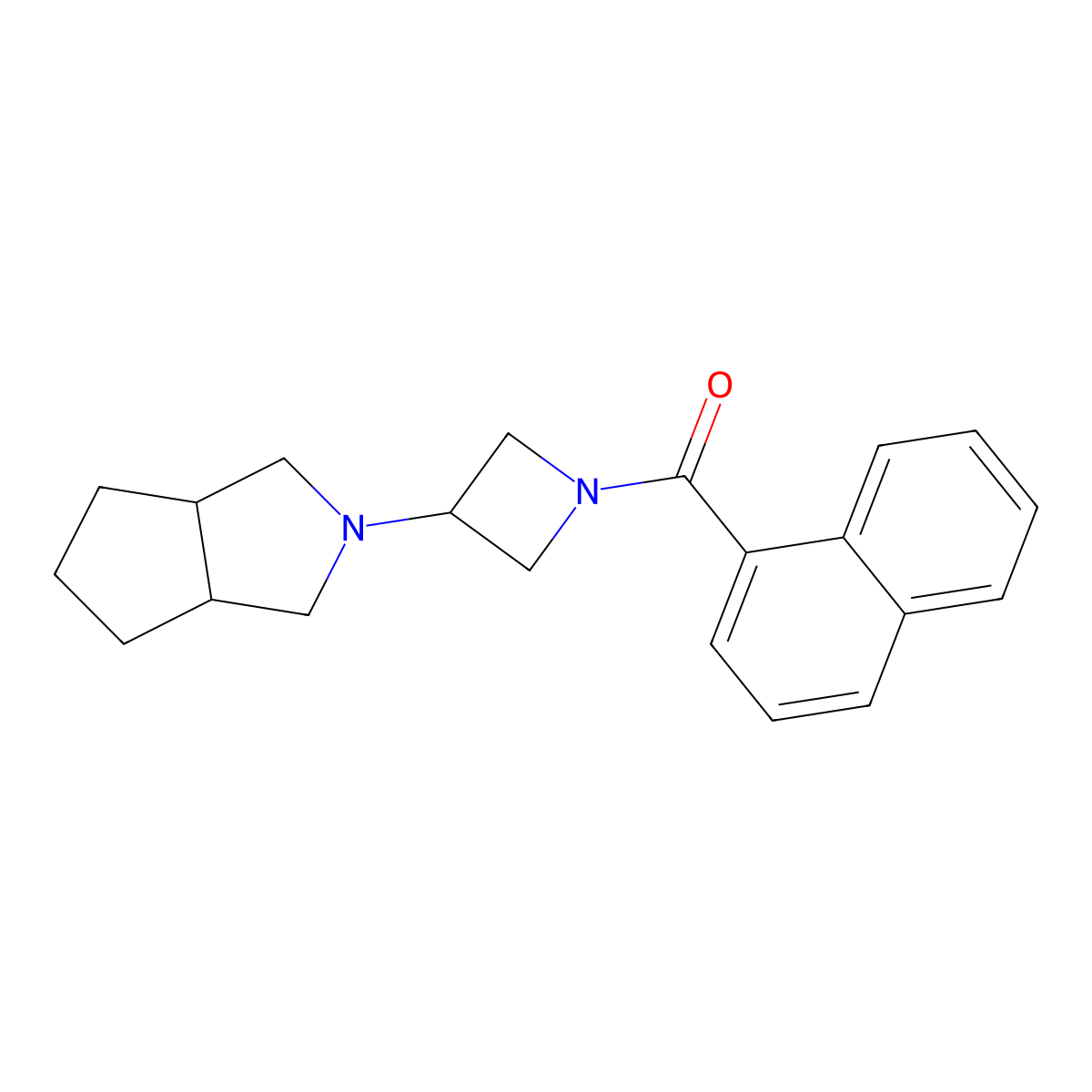 1-(Naphthalene-1-carbonyl)-3-{octahydrocyclopenta[c]pyrrol-2-yl}azetidine molecular structure, CAS 2415525-35-6