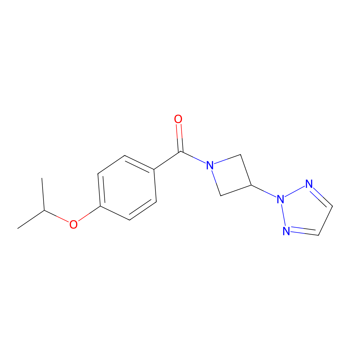 2-{1-[4-(propan-2-yloxy)benzoyl]azetidin-3-yl}-2H-1,2,3-triazole molecular structure, CAS 2415525-42-5