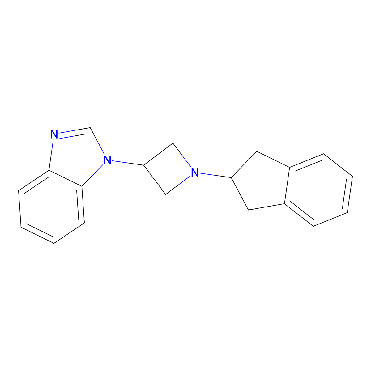 1-[1-(2,3-dihydro-1H-inden-2-yl)azetidin-3-yl]-1H-1,3-benzodiazole molecular structure, CAS 2415525-51-6