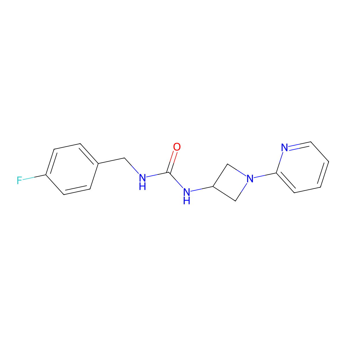 1-[(4-Fluorophenyl)methyl]-3-[1-(pyridin-2-yl)azetidin-3-yl]urea molecular structure, CAS 2415525-59-4