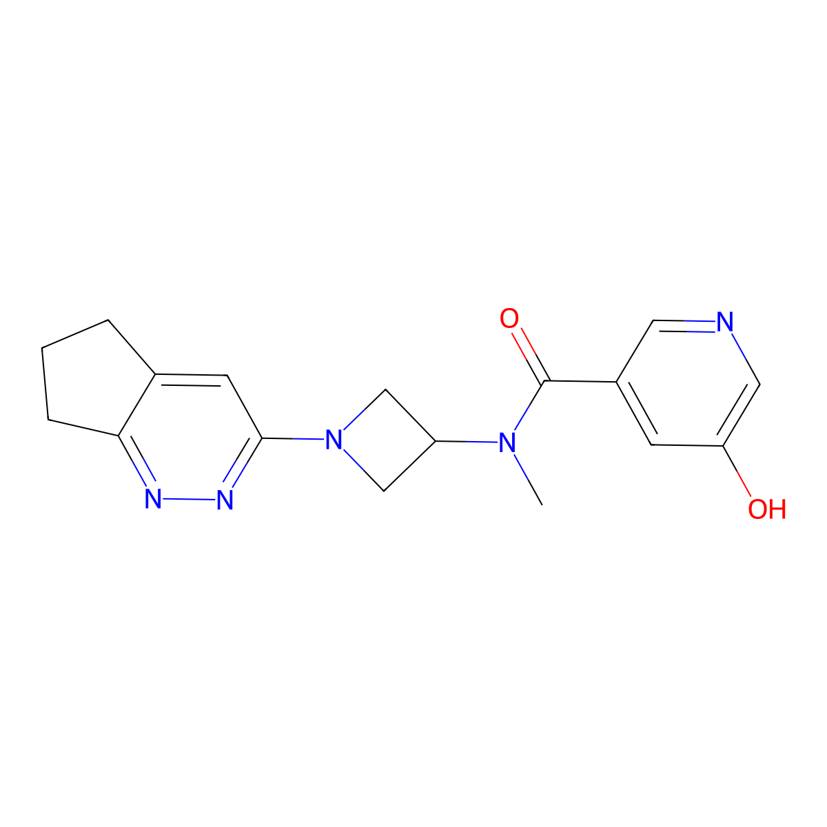 N-(1-{5H,6H,7H-cyclopenta[c]pyridazin-3-yl}azetidin-3-yl)-5-hydroxy-N-methylpyridine-3-carboxamide molecular structure, CAS 2415525-76-5