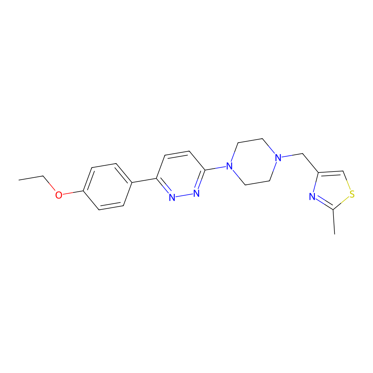 3-(4-Ethoxyphenyl)-6-{4-[(2-methyl-1,3-thiazol-4-yl)methyl]piperazin-1-yl}pyridazine molecular structure, CAS 2415525-78-7