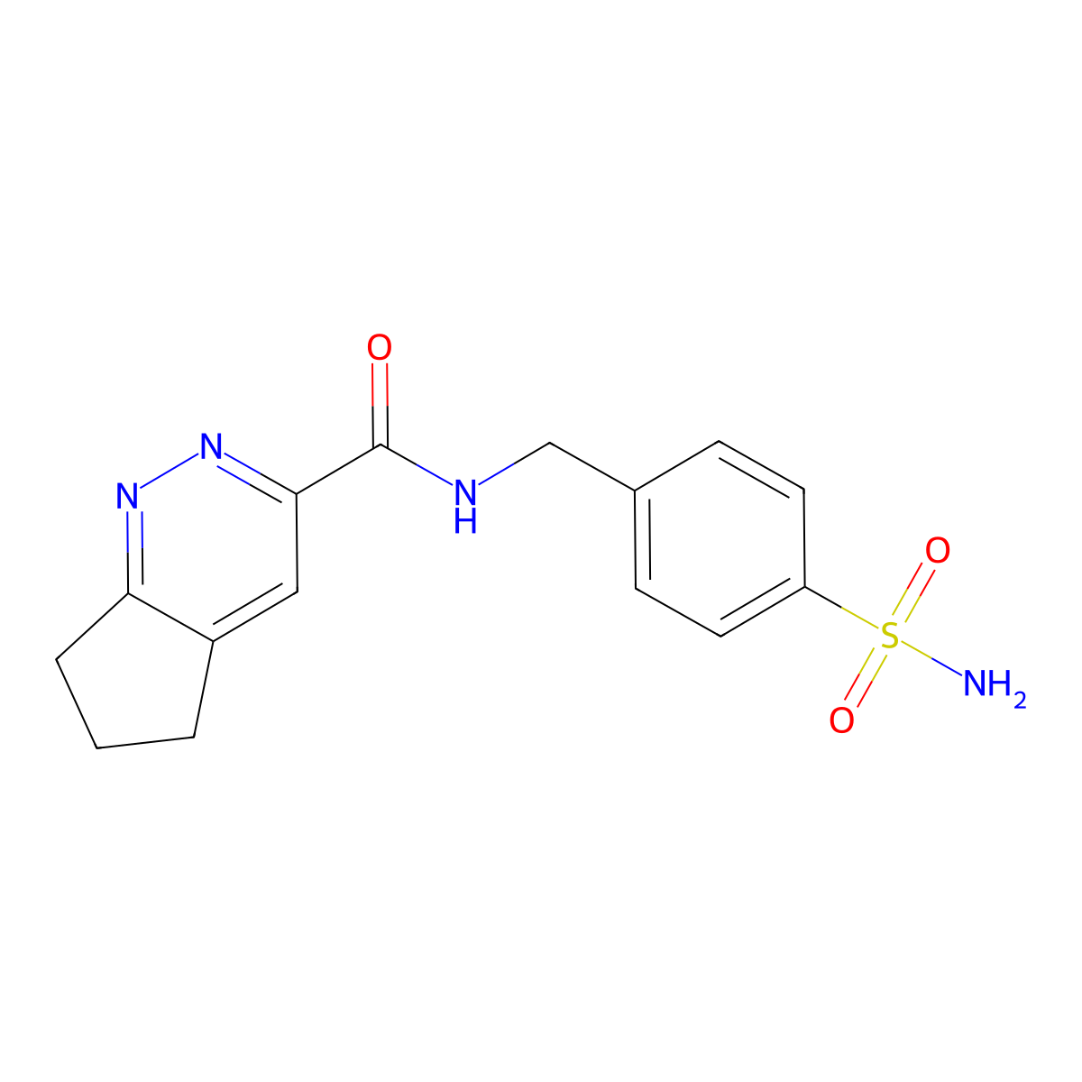 N-[(4-sulfamoylphenyl)methyl]-5H,6H,7H-cyclopenta[c]pyridazine-3-carboxamide molecular structure, CAS 2415525-81-2