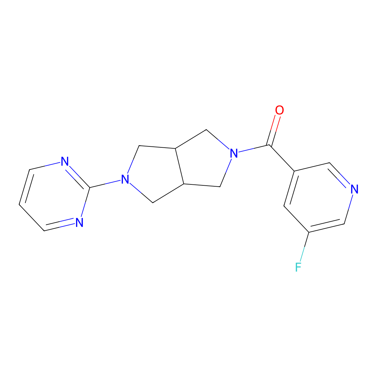 2-[5-(5-Fluoropyridine-3-carbonyl)-octahydropyrrolo[3,4-c]pyrrol-2-yl]pyrimidine molecular structure, CAS 2415525-83-4
