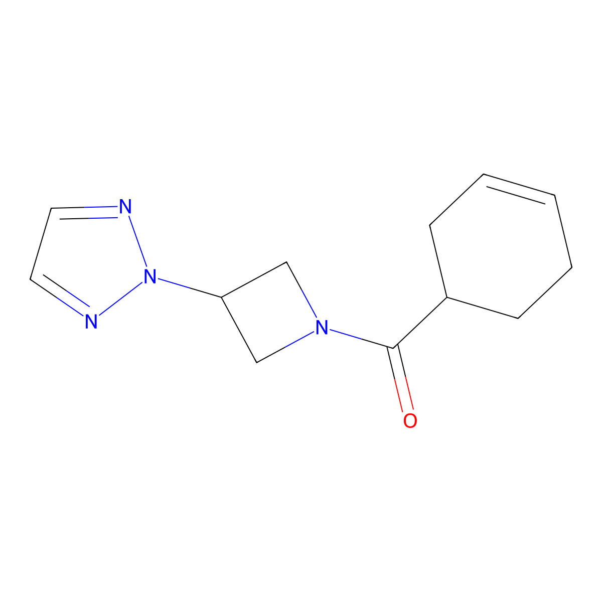 2-[1-(cyclohex-3-ene-1-carbonyl)azetidin-3-yl]-2H-1,2,3-triazole molecular structure, CAS 2415525-89-0