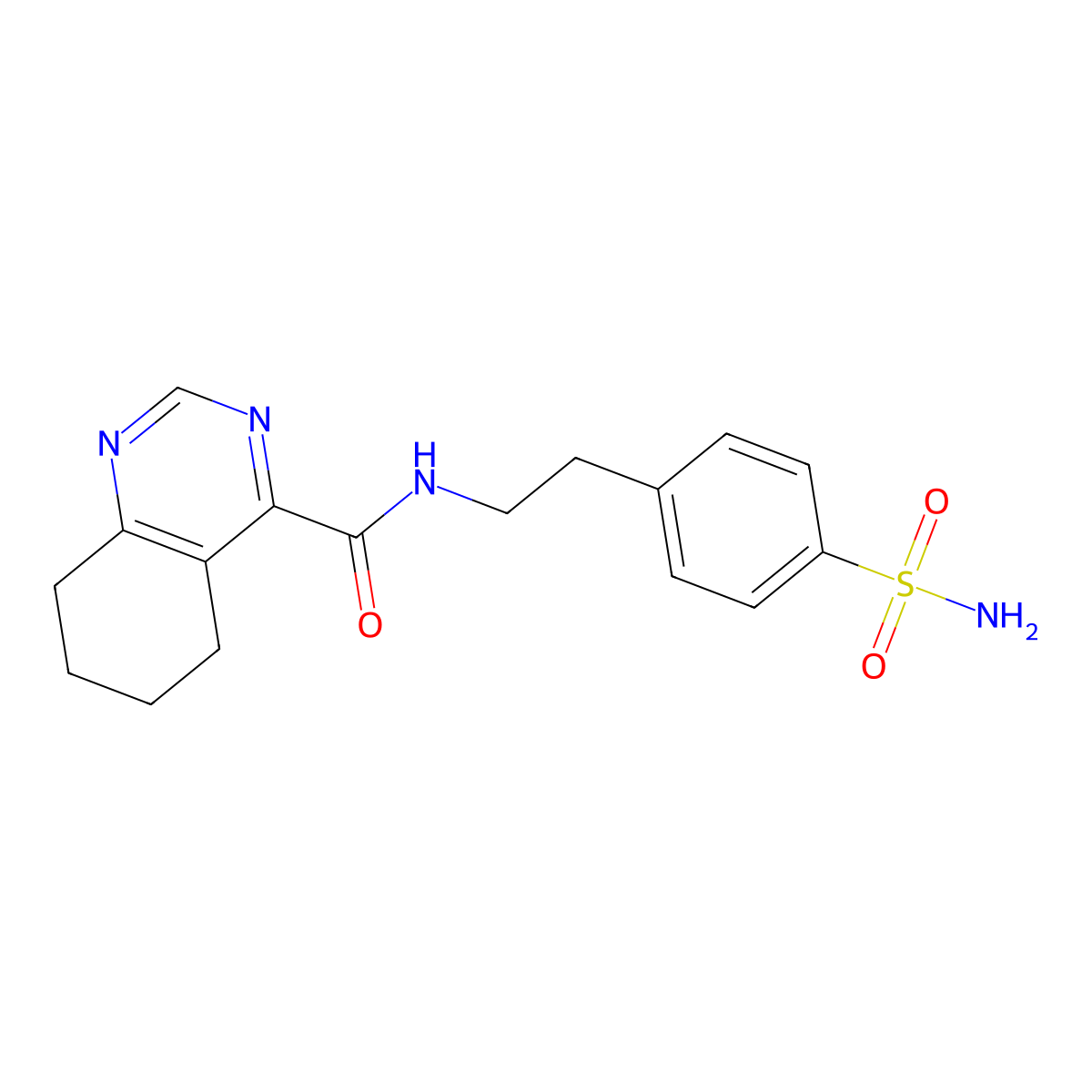 N-[2-(4-Sulfamoylphenyl)ethyl]-5,6,7,8-tetrahydroquinazoline-4-carboxamide molecular structure, CAS 2415525-92-5