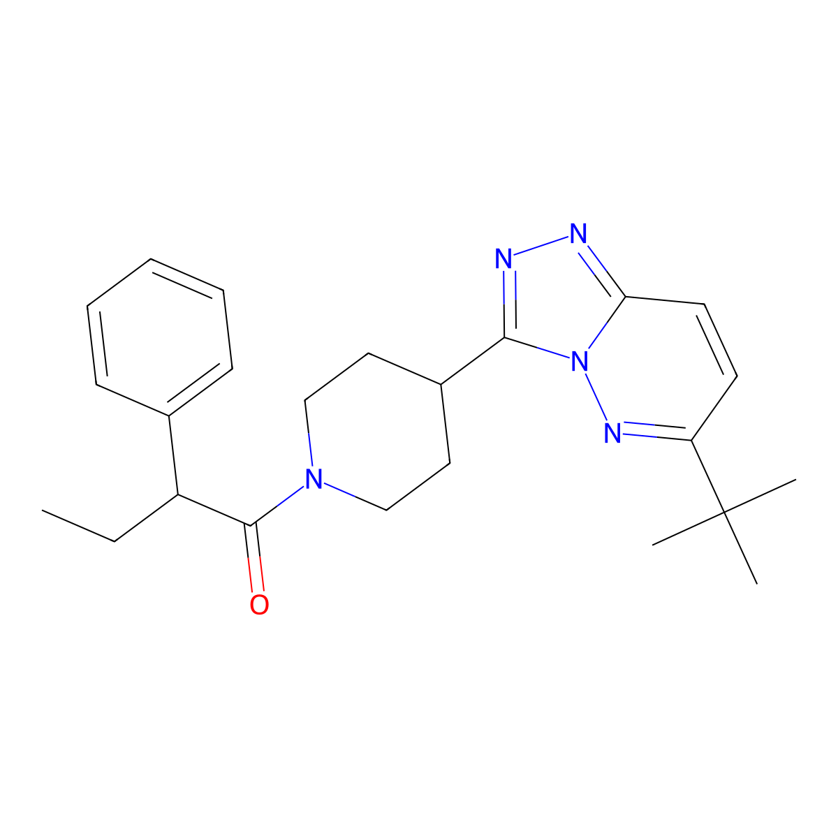 1-(4-{6-Tert-butyl-[1,2,4]triazolo[4,3-b]pyridazin-3-yl}piperidin-1-yl)-2-phenylbutan-1-one molecular structure, CAS 2415525-97-0