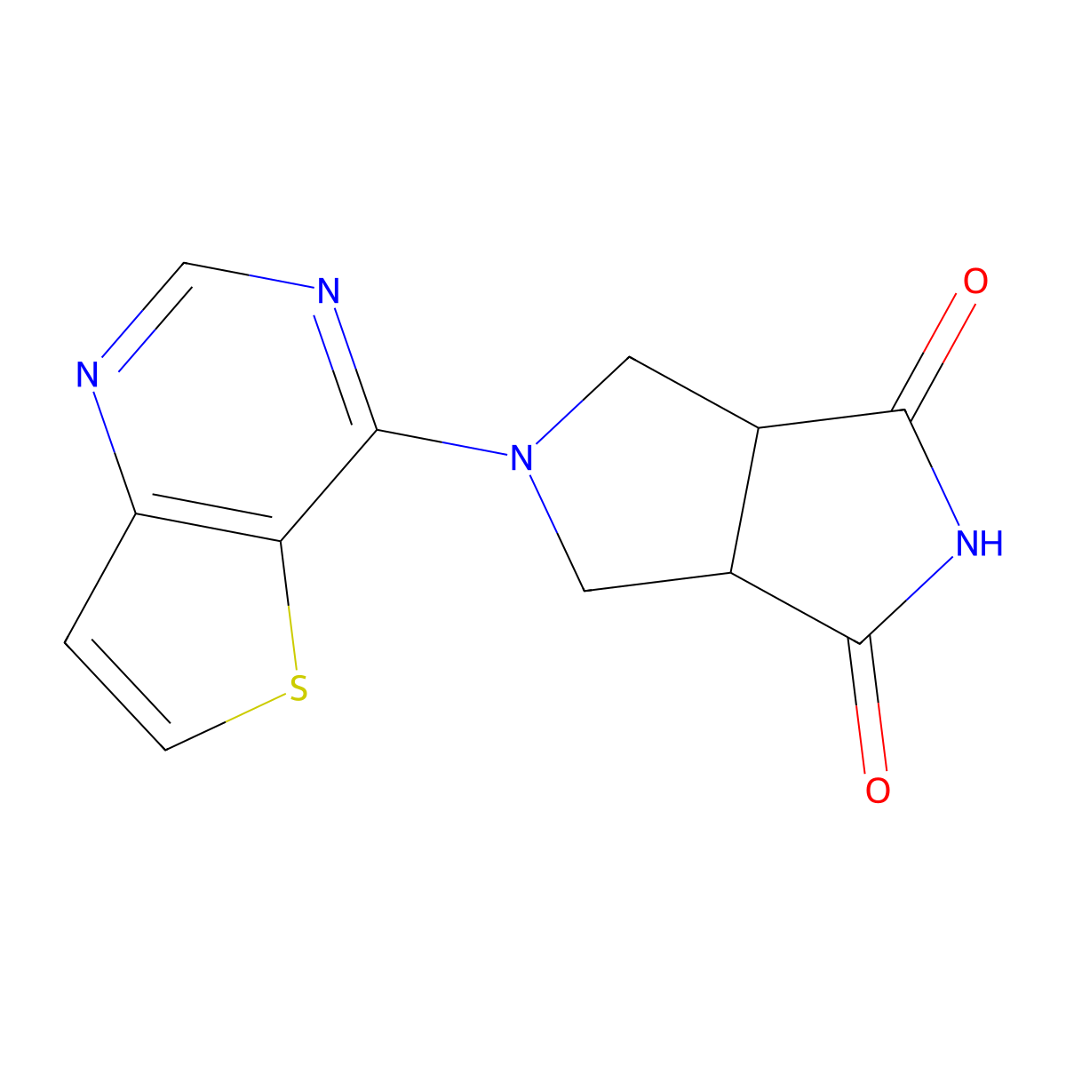 5-{Thieno[3,2-d]pyrimidin-4-yl}-octahydropyrrolo[3,4-c]pyrrole-1,3-dione molecular structure, CAS 2415526-02-0