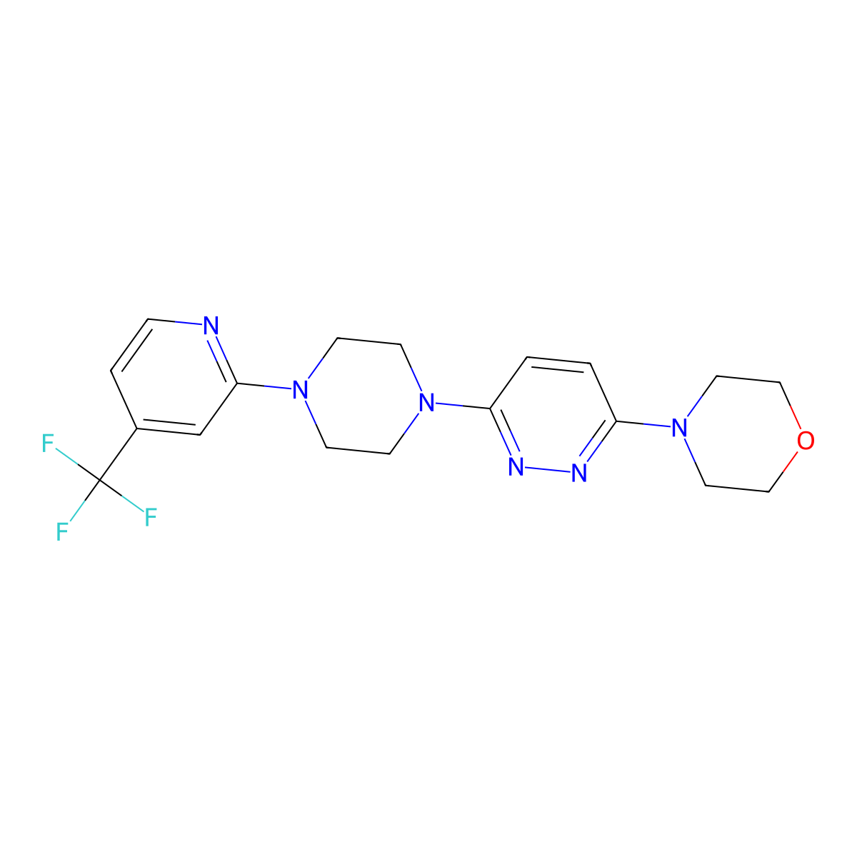 4-(6-{4-[4-(Trifluoromethyl)pyridin-2-yl]piperazin-1-yl}pyridazin-3-yl)morpholine molecular structure, CAS 2415526-08-6